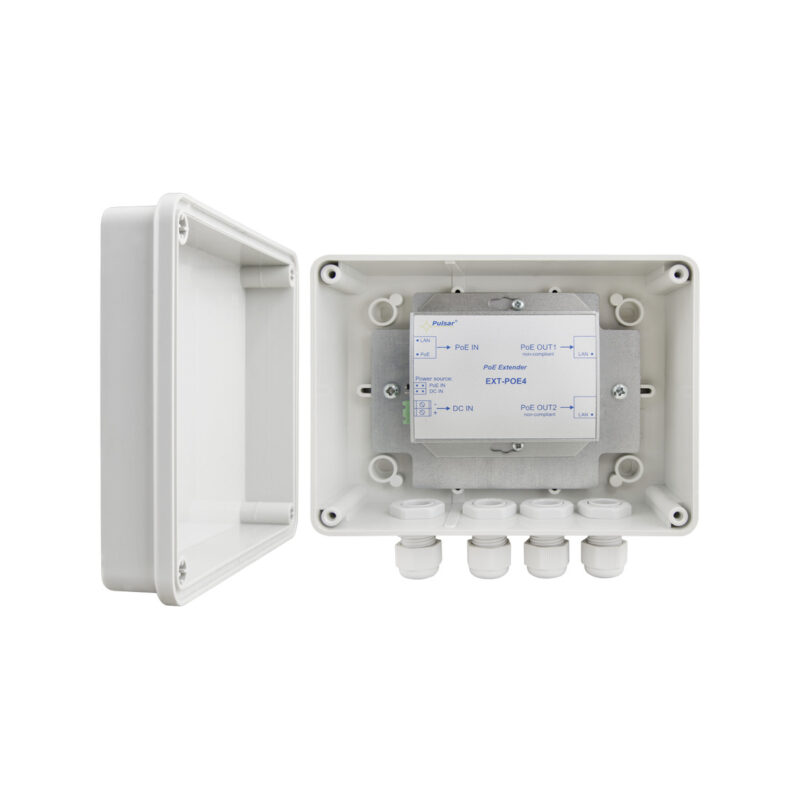 extender-poe-zew-48v-pulsar-ext-poe4h-w-obudowie-hermetycznej-do-2-kamer-ip-2 EXTENDER POE W OBUDOWIE HERMETYCZNEJ DO 2 KAMER IP Pulsar EXT-POE4H 48V