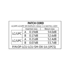 PATCHCORD ŚWIATŁOWODOWY SM 1M DUPLEX 9/125, LC/UPC-LC/UPC