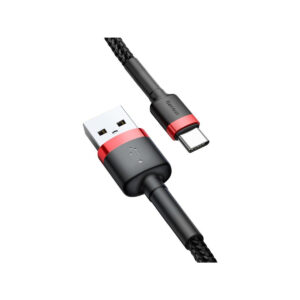 KABEL USB-A / USB-C Baseus Cafule CATKLF-U91 300cm 2A QC 3.0 CZARNO-CZERWONY W OPLOCIE
