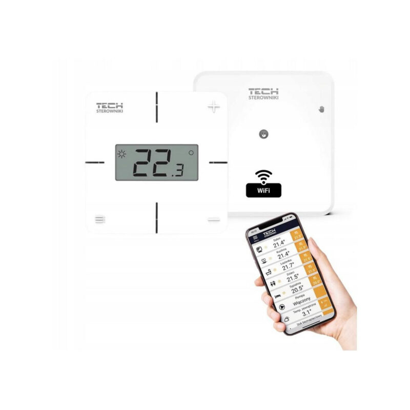 Bezprzewodowy regulator pokojowy biały T-2x Wi-Fi Tech sterowniki