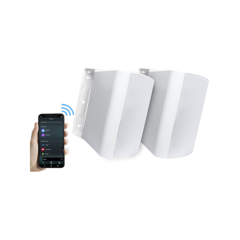 f461e852ecb538a59df9e8c12c629d07_original Zestaw ścienny LAUDIO Wally 5 PRO BT – Głośnik Aktywny + Pasywny Bluetooth IP55 Biały
