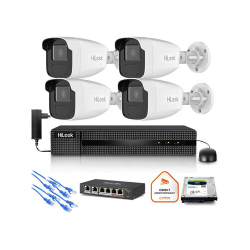 Zestaw monitoringu Hilook 4x kamera IPC-B440H(4mm)(C) z dyskiem 2TB