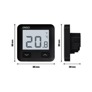 ENGO Controls E10-B - Regulator temperatury, 230V, czarny, Wi-Fi, Internetowy, podtynkowy