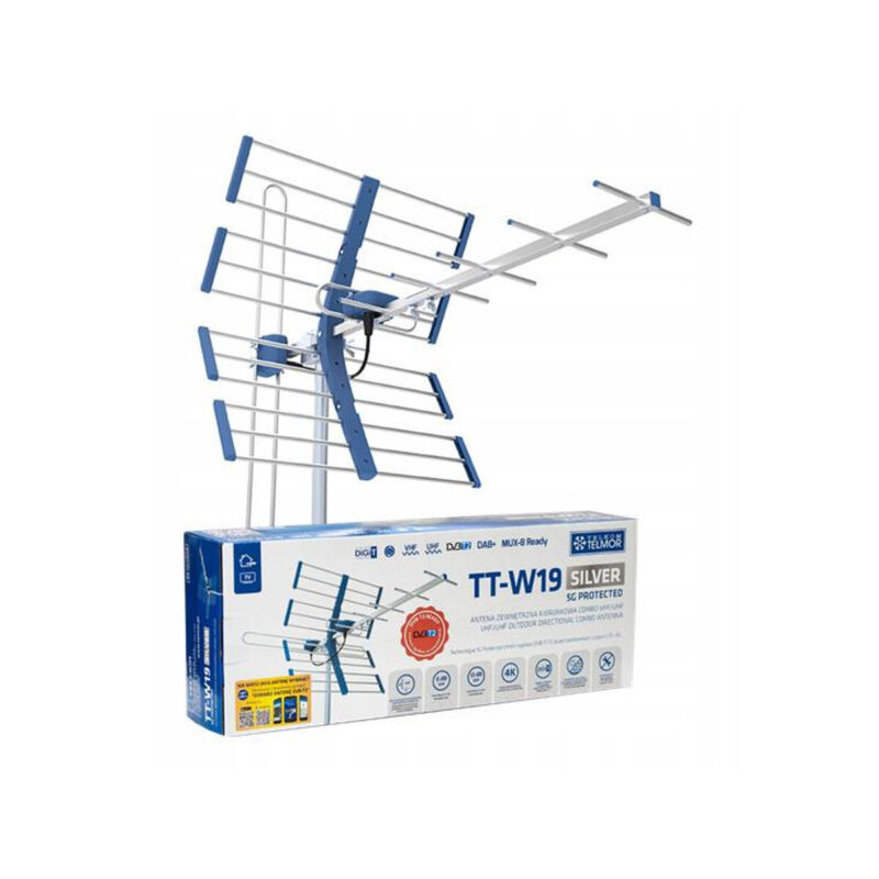 Antena DVB-T2 Telmor TT W19 SILVER COMBO 5G Protected