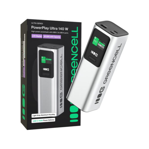 POWERBANK Greencell PowerPlay Ultra 25200mAh SZYBKIE ŁADOWANIE 140W 2x USB-C PD 1x USB-A