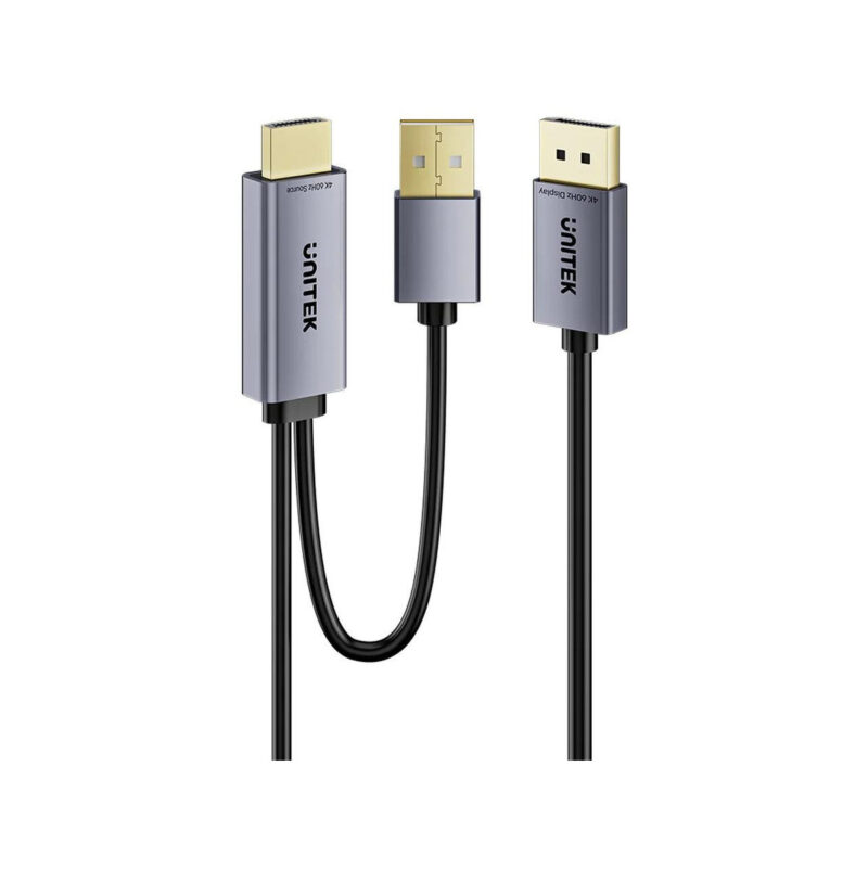 f6db965e6ac28885007e85c3ac1f966a_original Unitek Kabel HDMI do DisplayPort 4K z zasilaniem USB-A | 4K@60Hz | HDR | 1,8 m