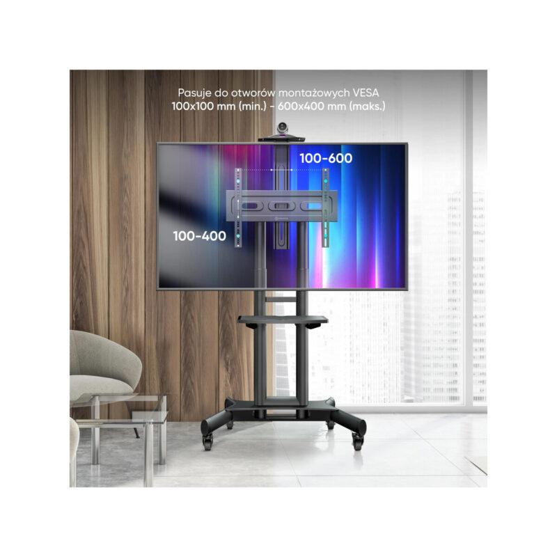 Mobilny stojak do TV 40"-70" do 45 kg ONKRON TS1551 Czarny