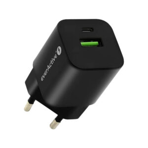 ŁADOWARKA SIECIOWA everActive GaN SC-390QB 30W 1xUSB-C 1xUSB-A PD PPS