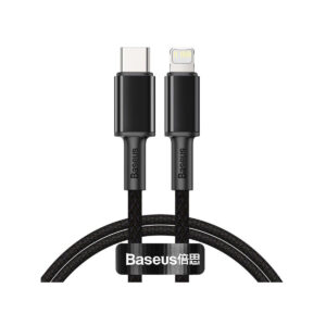 KABEL USB-C / Lightning iPhone Baseus Cafule CATLGD-01 1m 20W PD Quick Charging CZARNY W OPLOCIE