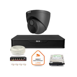 Zestaw monitoringu IP BCS Point 1x Kamera BCS-P-EIP28FWR3-Ai2-G Rejestrator z dyskiem