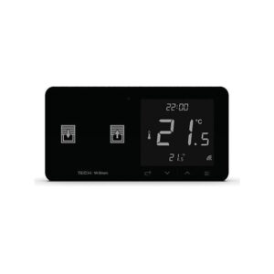 Przewodowy regulator pokojowy z włącznikiem rolet czarny WZR-02ML Tech Sterowniki
