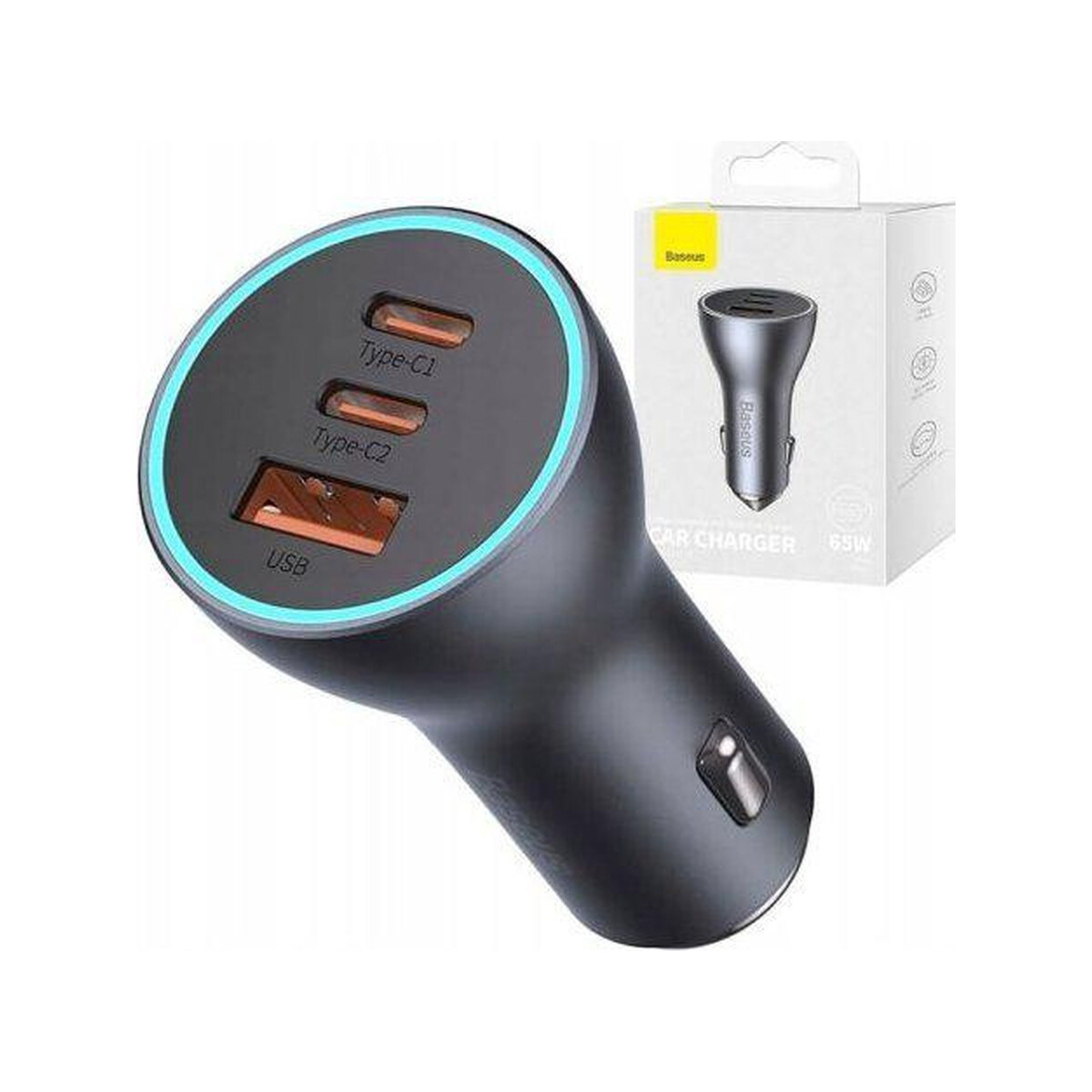 Ładowarka samochodowa Baseus Golden Contractor Pro CGJP010013 65 W 2x USB-C 1x USB-A ciemnoszara
