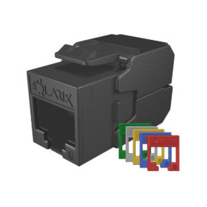 Moduł Keystone beznarzędziowy samozaciskowy SOLARIX Cat.6 UTP RJ45 RAL czarny