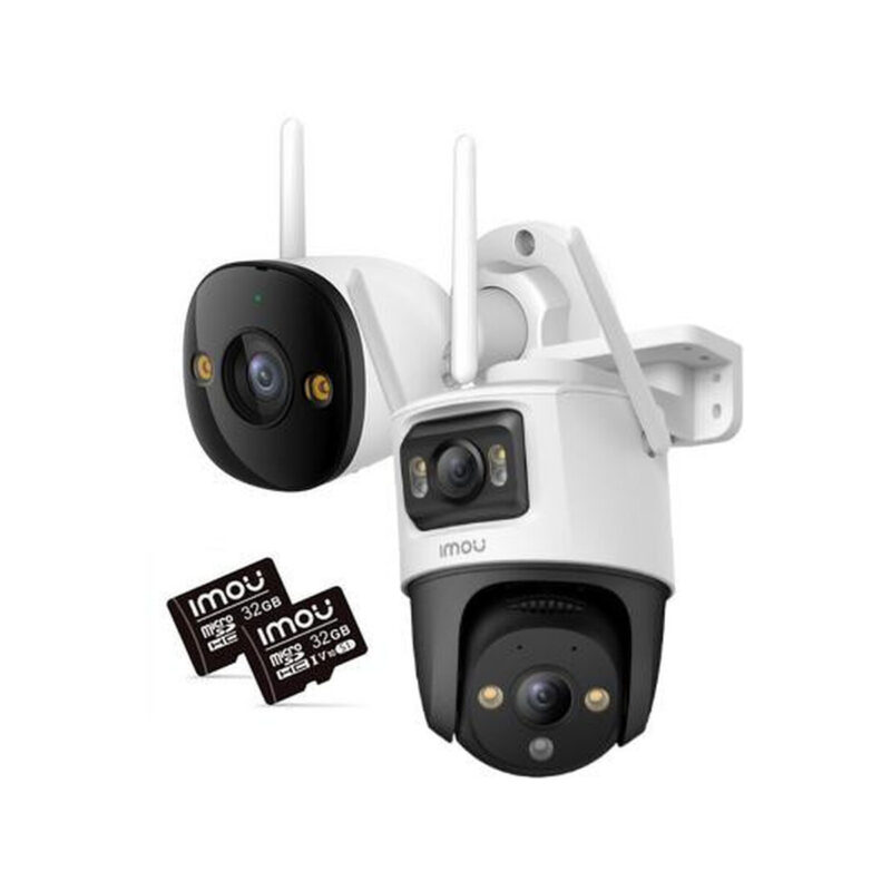 Zestaw 2 kamer IP Imou bullet 3 5MP i Cruiser Dual 10MP z kartami pamięci 32GB