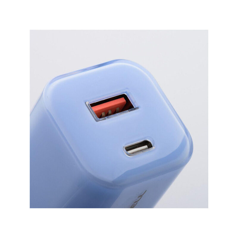 fbe511bf789c7d2ec4600a9936b1afe8_original ŁADOWARKA SIECIOWA Forcell F-Energy GaN III VT-41 33 W 1x USB-C 1x USB-A PD 3.0 QC 4.0 NIEBIESKA