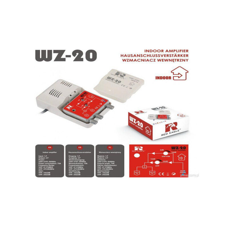 Wzmacniacz DVB-T/T2 WZ-20 RED EAGLE