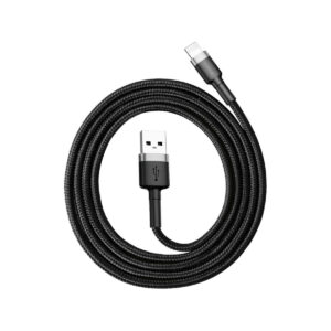 KABEL USB-A / Lightning iPhone Baseus Cafule CALKLF-BG1 100cm Apple 2.4A CZARNO-SZARY W OPLOCIE