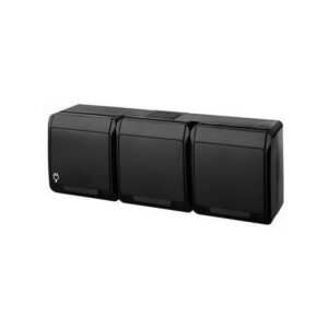 HERMES CZARNY GNIAZDO NT 3X Z/U Z KLAPKĄ IP44 3X2P+Z ZACISKI ŚRUBOWE 16A 250V 0323-09