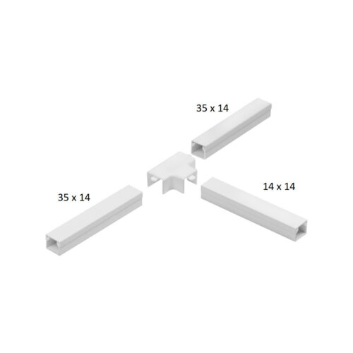 Osprzęt do listew elektroinstalacyjnych, trójnik redukcyjny BIAŁY LOR 35x14x35 (1szt.)