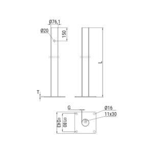Słup ATS SDB2 do montażu domofonu bariery kamer ANPR LPR