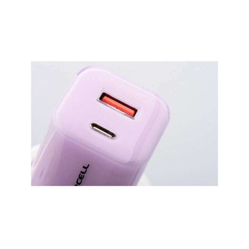 fdaac545c71b6f5c94a68626bc16d857_original ŁADOWARKA SIECIOWA Forcell F-Energy GaN III VT-41 33 W 1x USB-C 1x USB-A PD 3.0 QC 4.0 FIOLETOWA