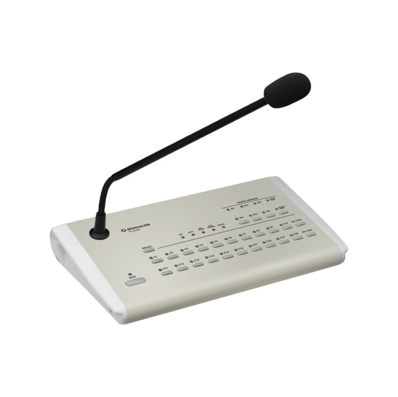 Mikrofon pulpitowy PA, strefowy PA-2400RC MONACOR