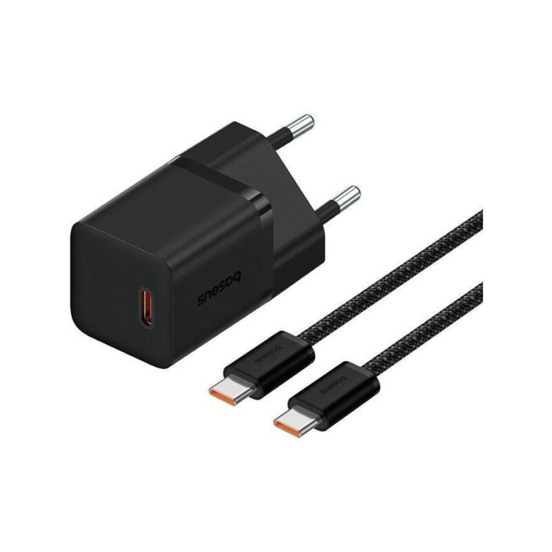 Ładowarka sieciowa Baseus GaN 5 Fast Charger Mini P10110902113-00 30 W USB-C PD 3.0 QC 3.0 + kabel