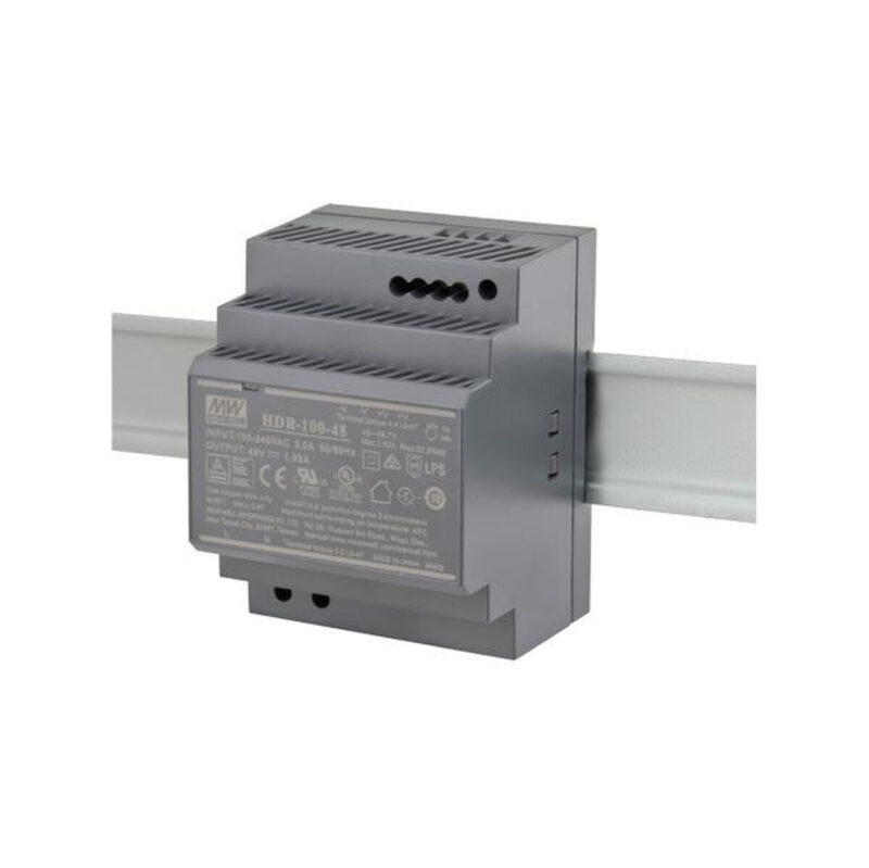 ZASILACZ IMPULSOWY NA SZYNĘ DIN MEAN WELL HDR-100-48 48V/100W/1.92A