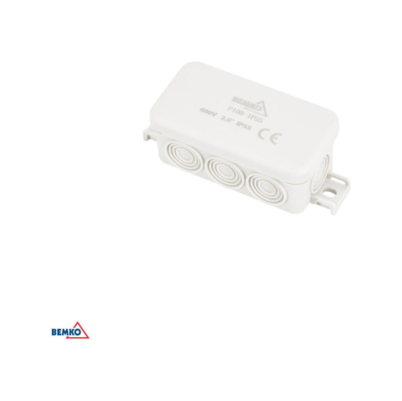 PUSZKA INSTALACYJNA NATYNKOWA 85x45x37MM IP55 8P JASNOSZARA E04-PI08-IP55