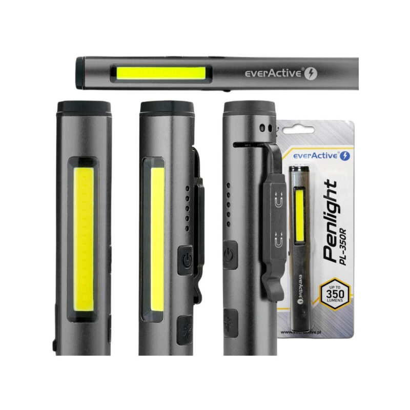 Latarka warsztatowa inspekcyjna COB LED UV Laser everActive PL-350R 350 lumenów IP54 z magnesem