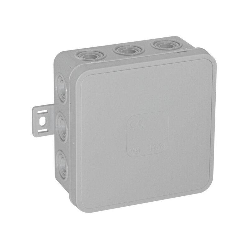 Puszka natynkowa pusta 12 wlotów VIPLAST V7 klik SZARA IP54 100x100x41mm 037-03