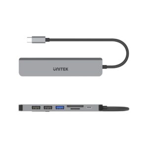 hub_usb_unitek_usbc_aluminium_7w1_877301f86ed6d Hub USB Unitek USB-C aluminium 7w1