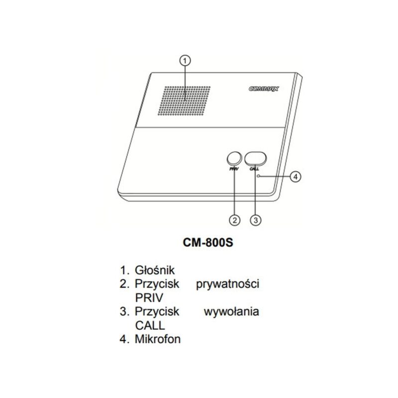 interkom-glosnomowiacy-commax-podrzedny-cm-800s-2 Interkom głośnomówiący COMMAX podrzędny CM-800S do CM-810