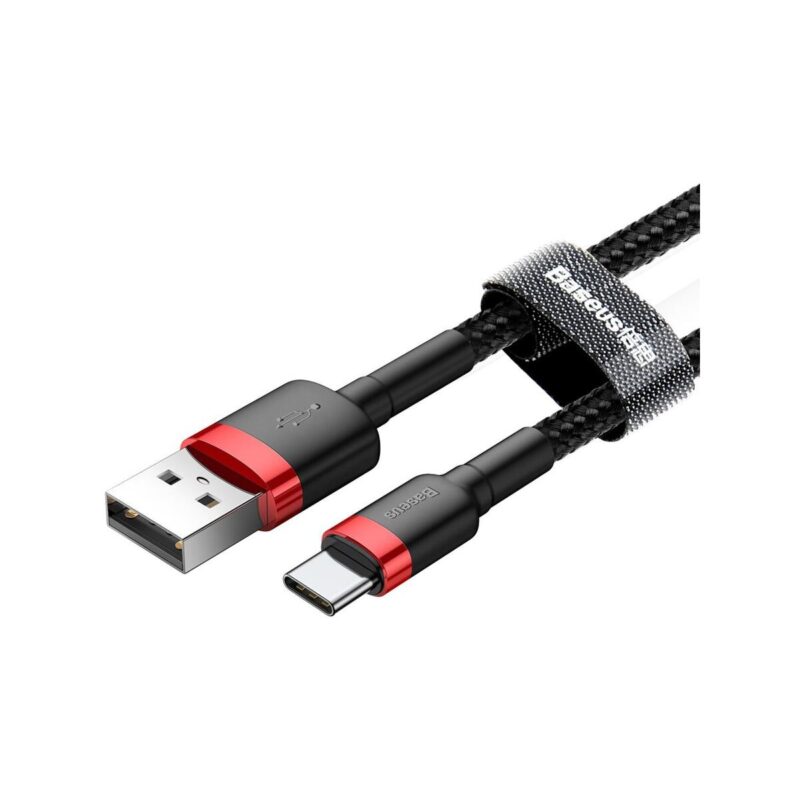 kabel_usba__usbc_baseus_cafule_catklfa91_50cm_3a_qc_30_czarnoczerwony_w_oplocie_6435ec48f01e7 KABEL USB-A / USB-C Baseus Cafule CATKLF-A91 50cm 3A QC 3.0 CZARNO-CZERWONY W OPLOCIE