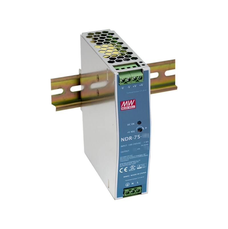 mean_well_ndr7548_1583930072 ZASILACZ IMPULSOWY NA SZYNĘ DIN MEAN WELL NDR-75-48 48V/75W/1.6A