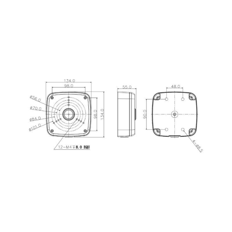 pfa121_wymiary ADAPTER DAHUA PFA122-V2