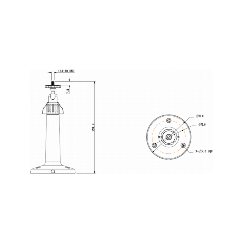 pfb110w_wymiary UCHWYT DAHUA PFB110W