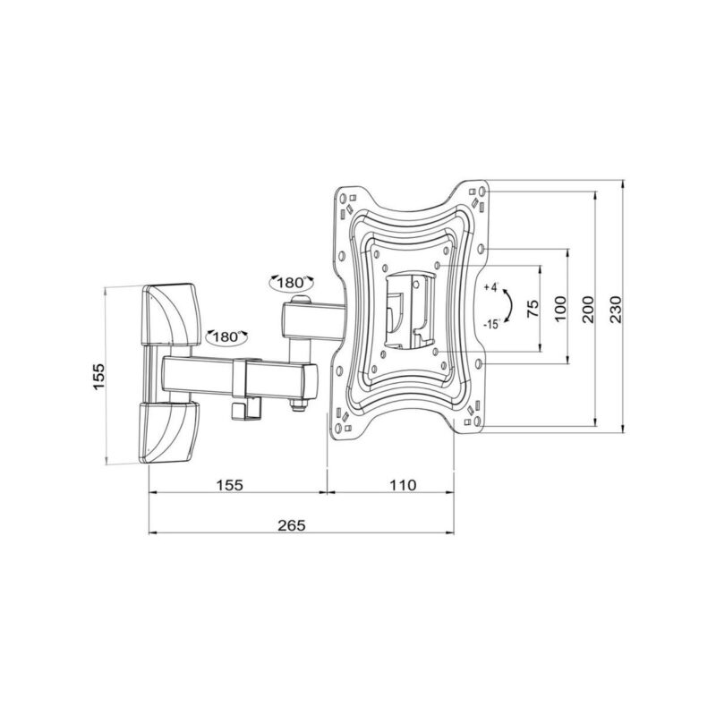 uchwyt_tv_cienny_ledlcd_art_1042_f6750199a08d8 UCHWYT DO TV LCD/LED 10-42" 15KG AR-83 ART reg.pion/poziom 26,5cm