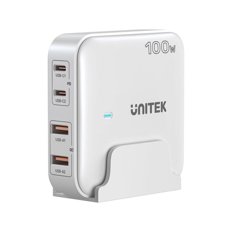 unitek_p1229awh01eu_adowarka_biurkowa_gan_100w_2xusba_2xusbc_14a0a0c0b6525 Unitek P1229AWH01-EU Ładowarka biurkowa GaN 100W 2xUSB-A 2xUSB-C
